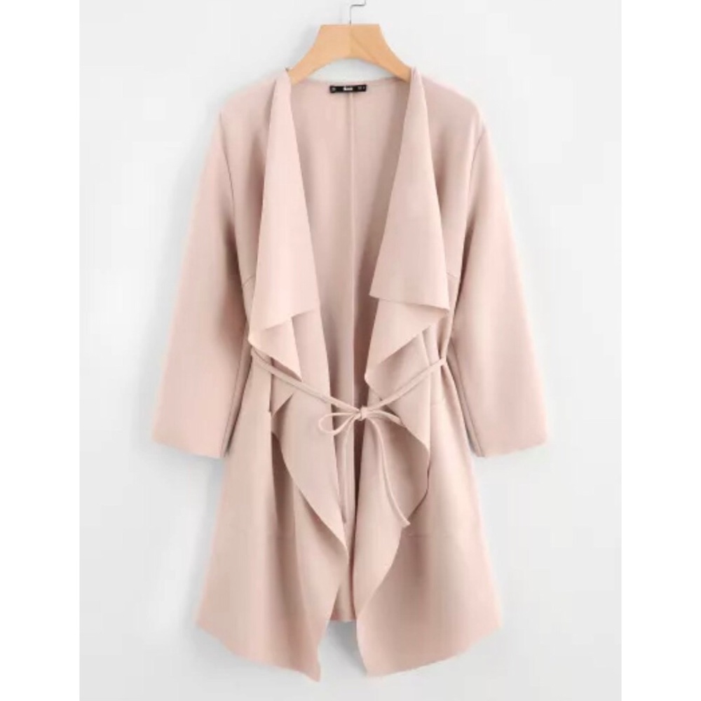 LAST ONE! 🔥 Waterfall wrap coat in Beige Pink